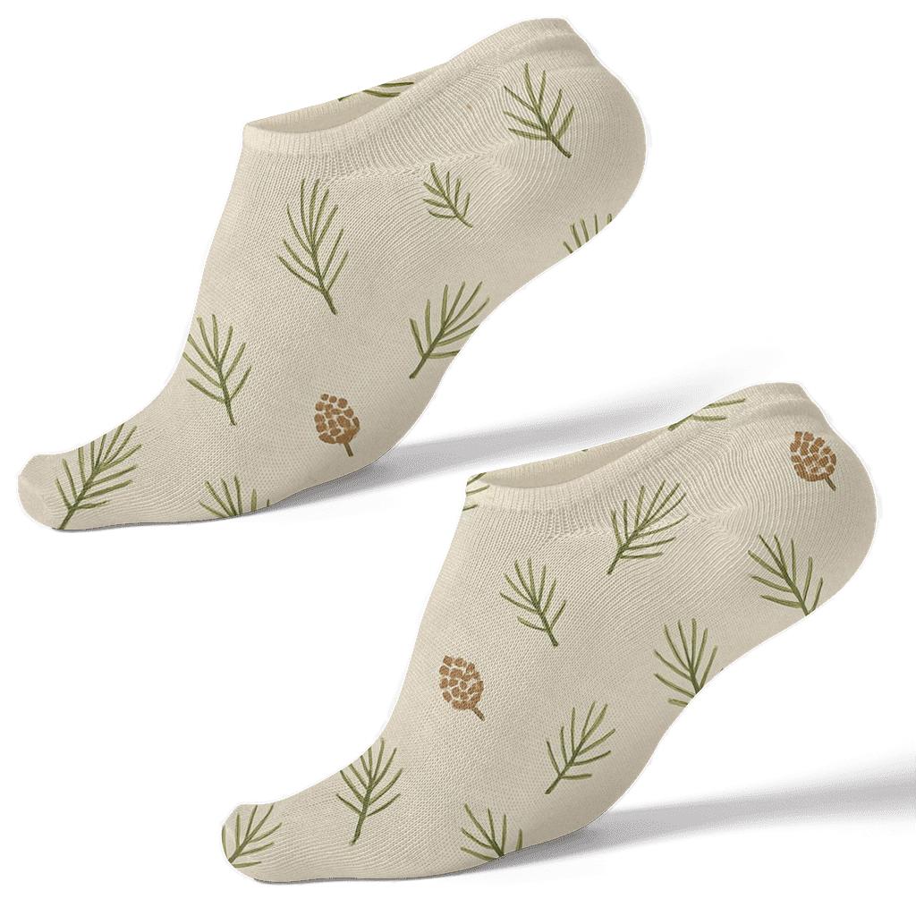 Holiday Pine Sprig Scatter Holiday trendy patterned ankle socks