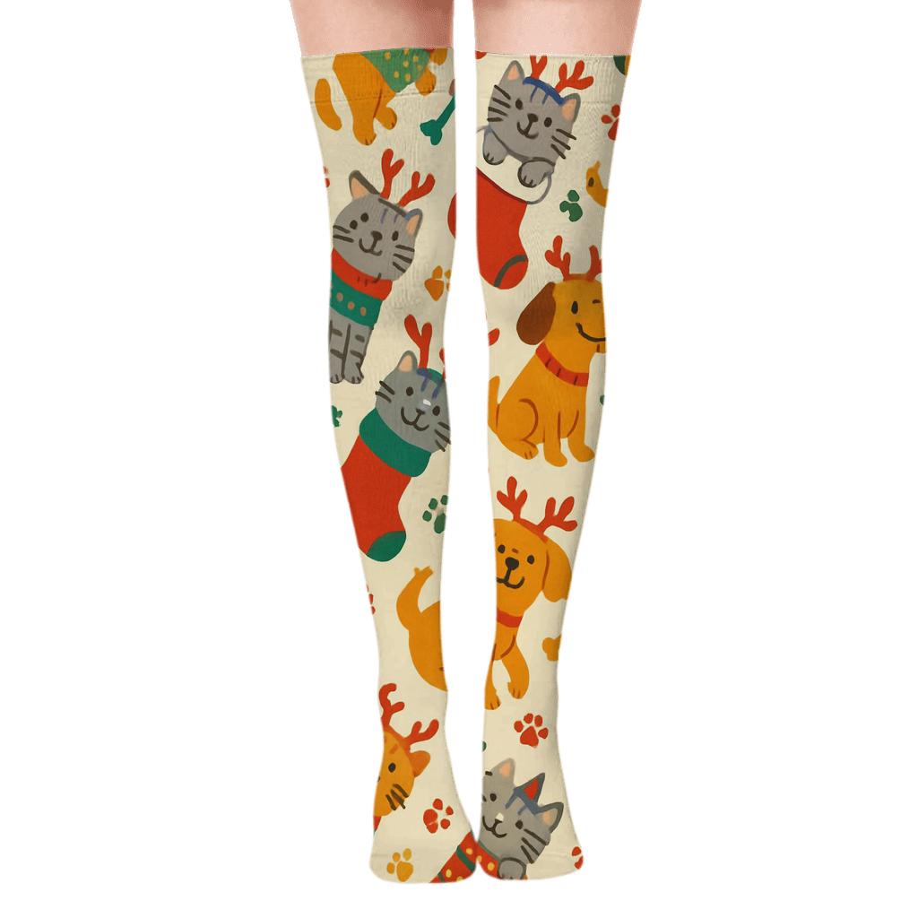Holiday Pet Parade Midphrase stylish fashion over-the-knee socks