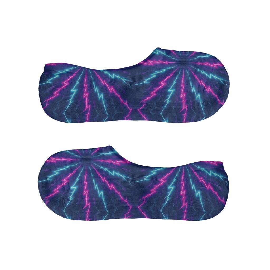 Neon Radial Bolt Burst trendy no-show sock styles