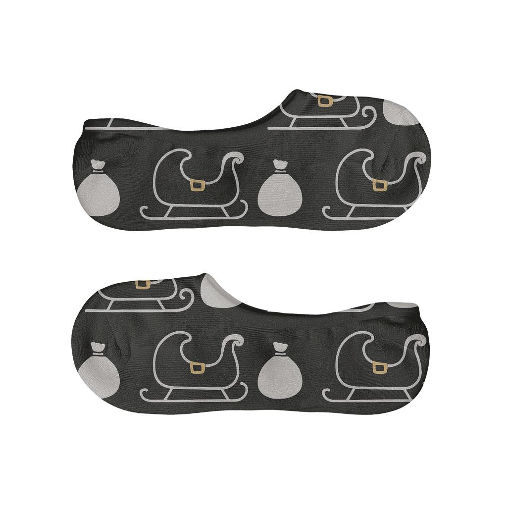 Sleigh Silhouette Santa With Modern Minimalist Santa breathable no-show socks