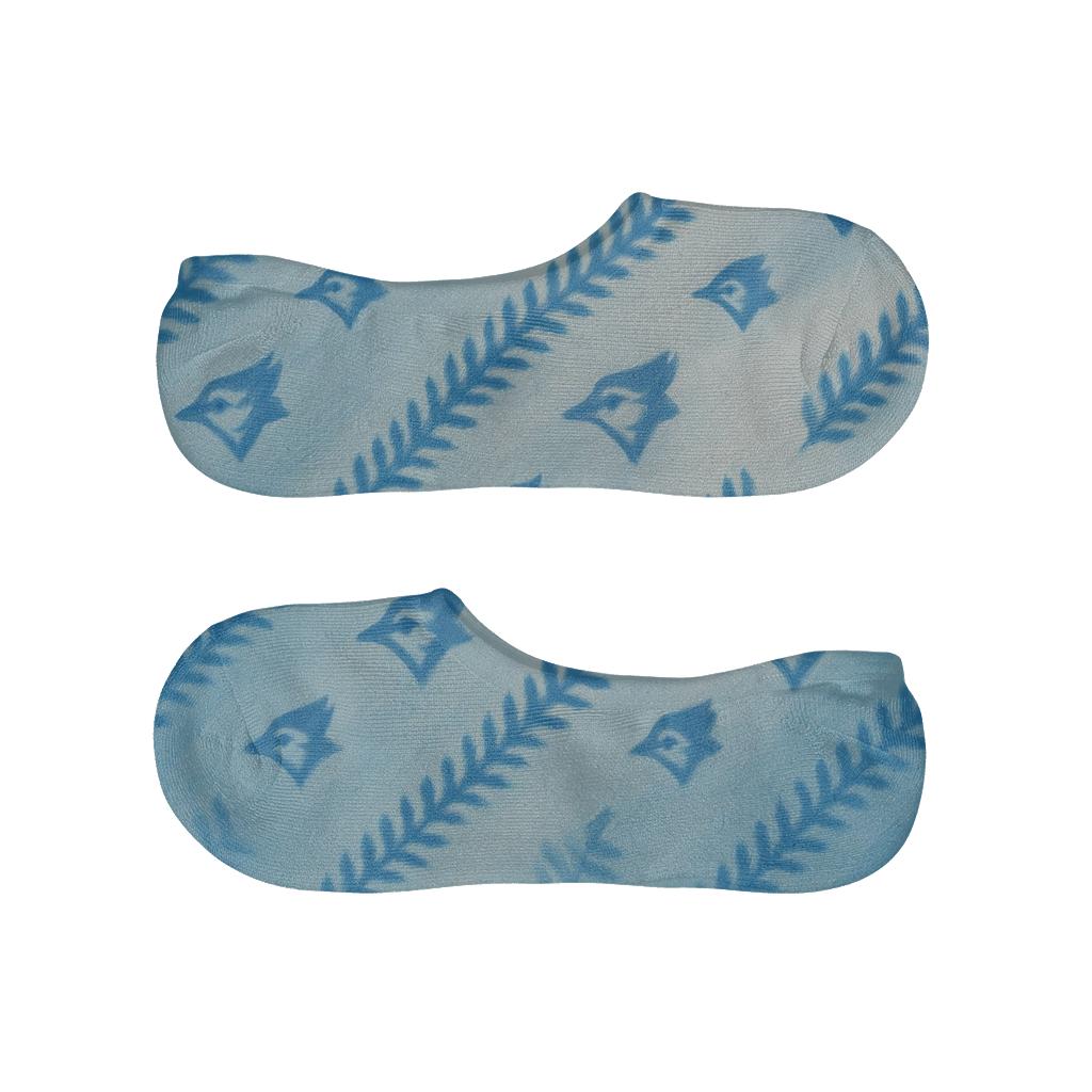Diagonal Baseball Seam Scatter With Blue Jays personalized no-show socks