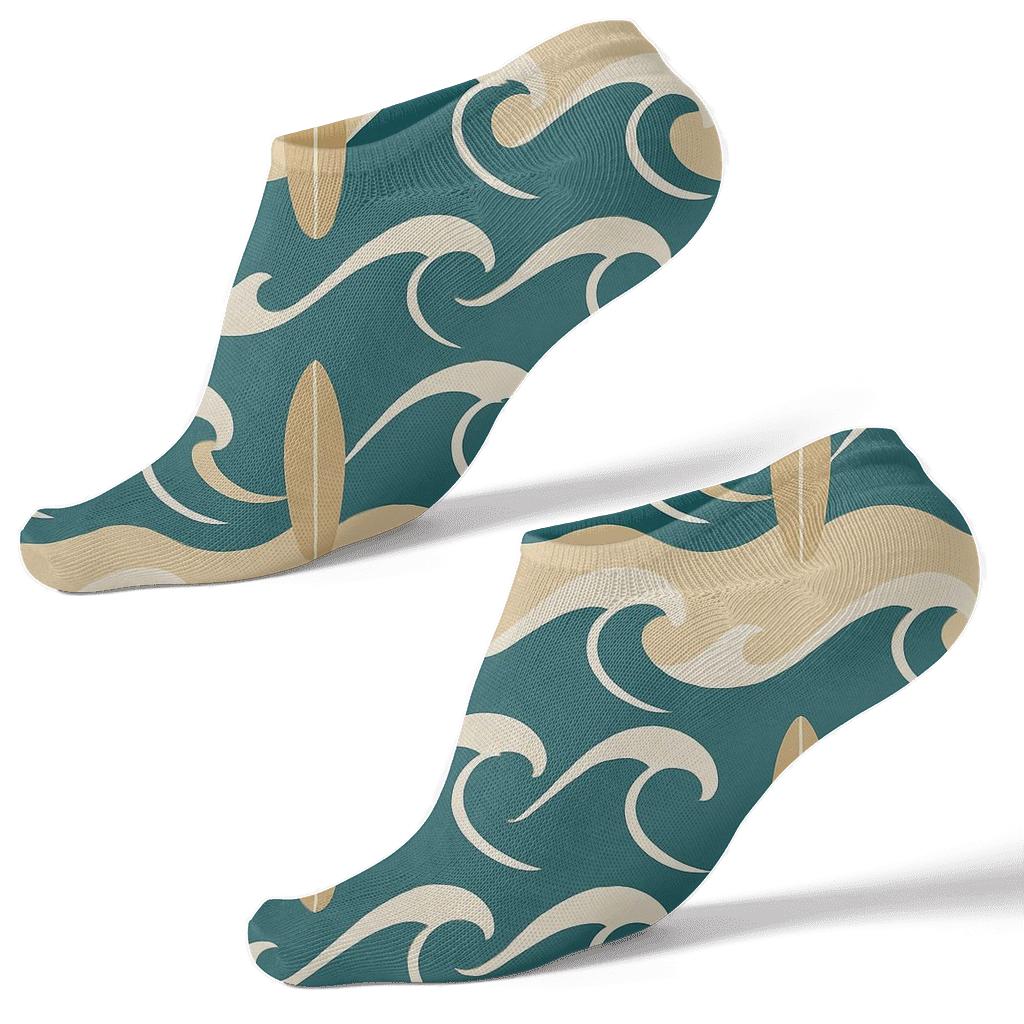 Tidal Chevron Surf Grid comfortable cotton ankle socks