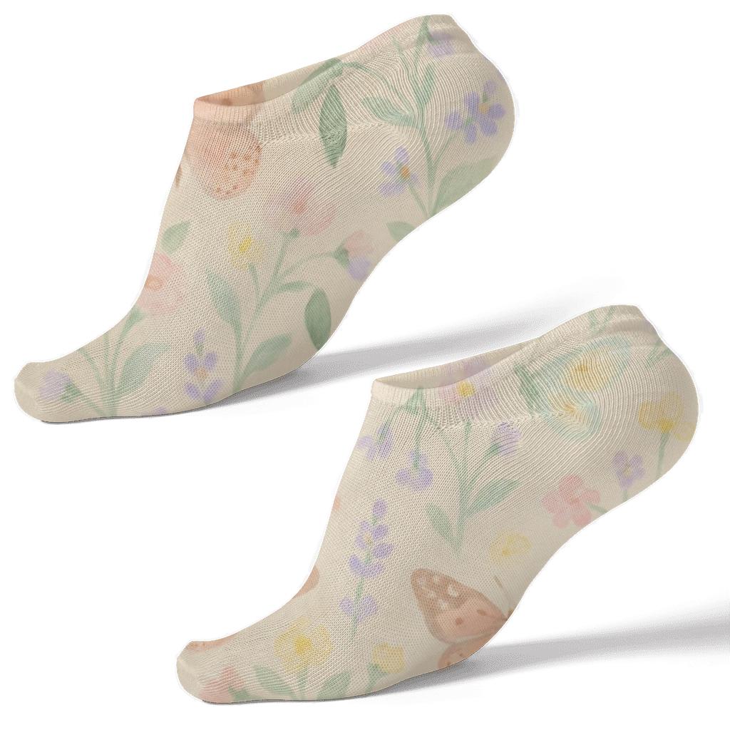 Pastel Painted Ladies Meadow Scatter personalized ankle socks