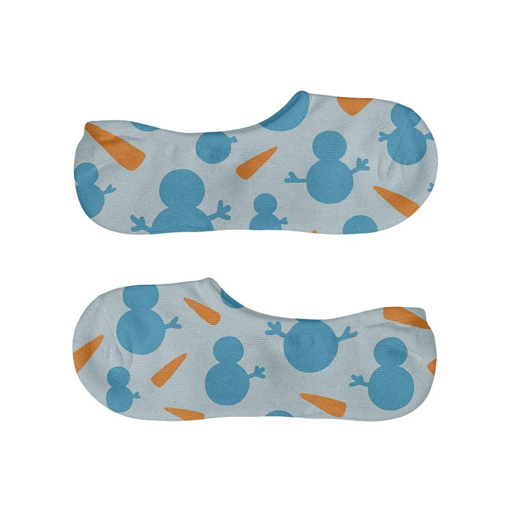 Snowman Silhouette Christmas Field breathable no-show socks