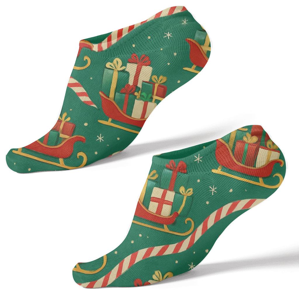 Candy Sleigh Repeating Wave custom ankle socks