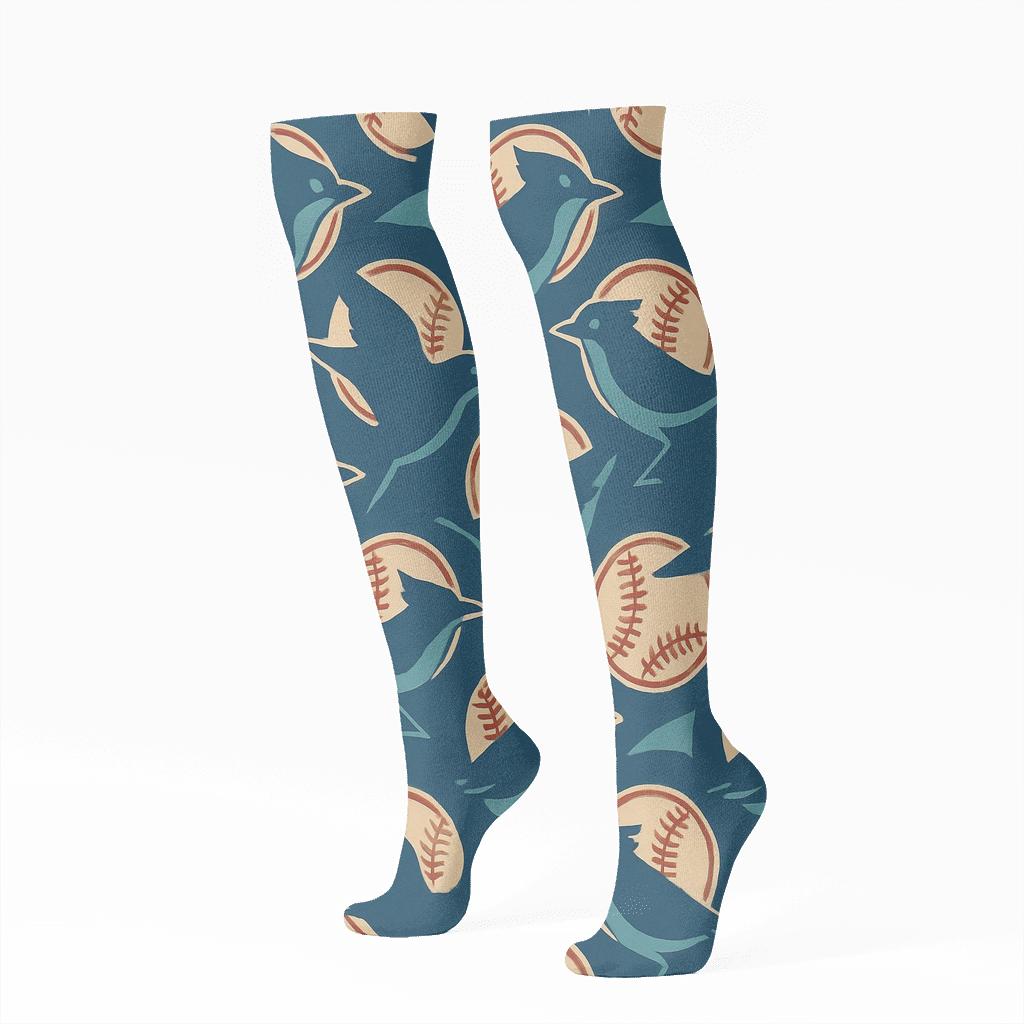 Flying Jay Tessellation Blue Jays Edition personalized knee-high socks