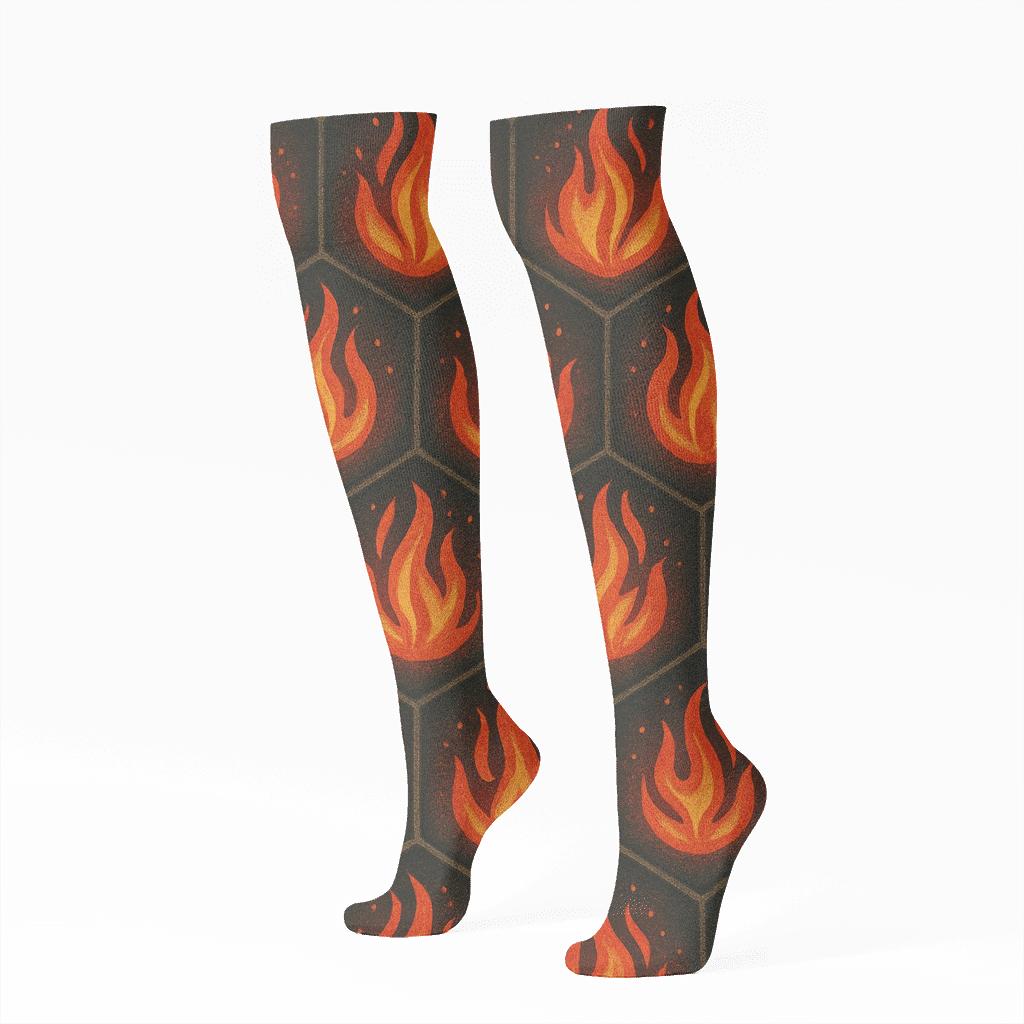 Ember Tessellation Grid soft everyday knee-high socks