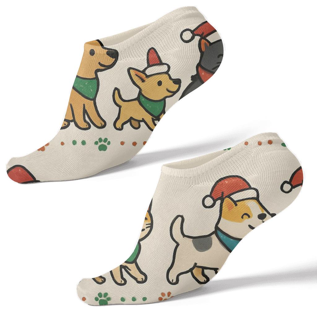 Holiday Pet Parade Compound Design unique graphic ankle socks