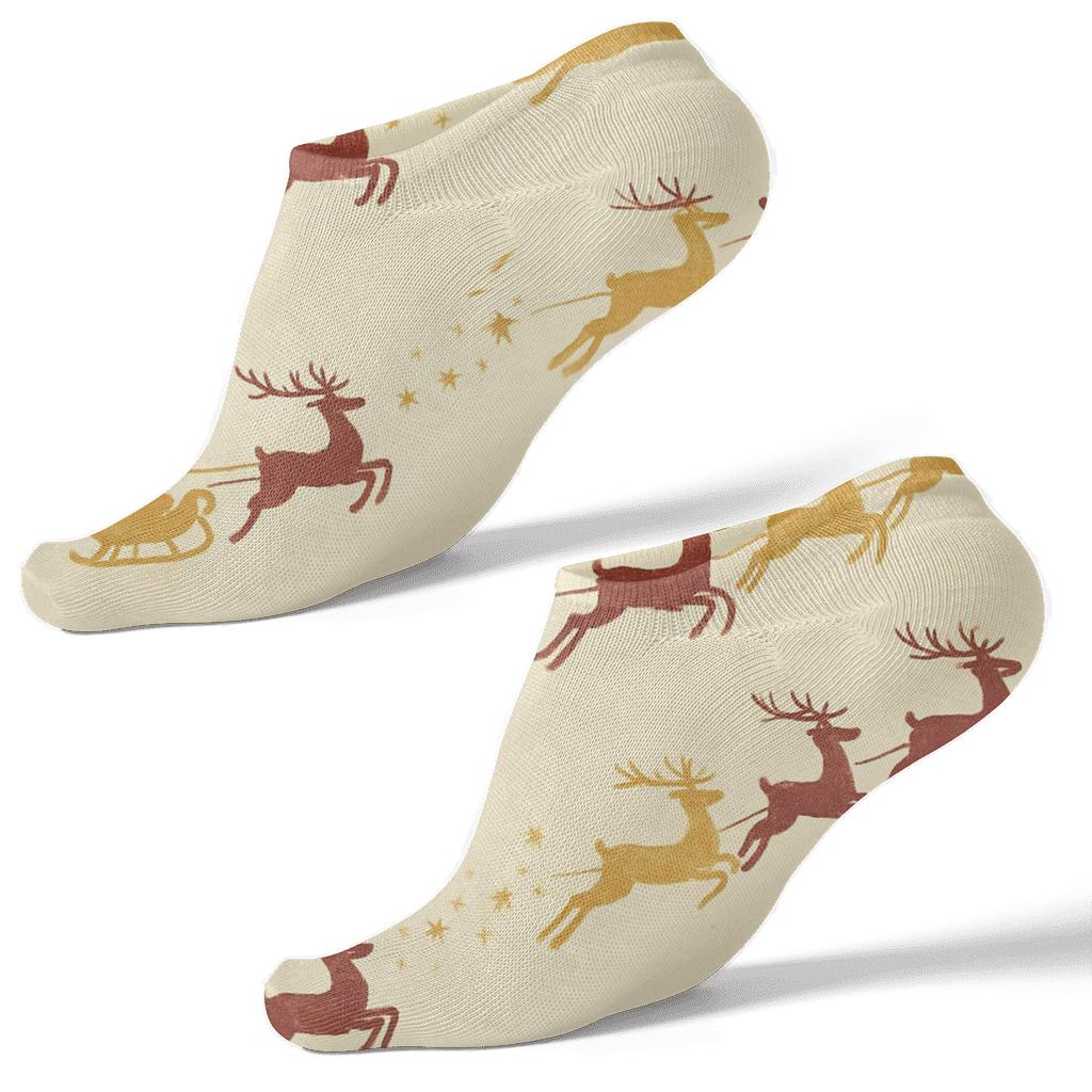 Santa Sleigh Diagonal Progression custom ankle socks