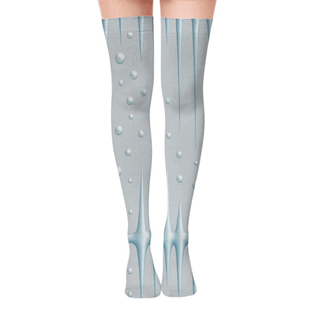 Icicle Fringe Holiday Gradient Xmas premium cozy over-the-knee socks
