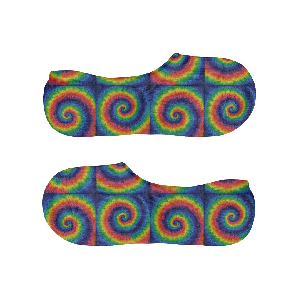 Iridescent Spiral Tile Grid personalized no-show socks