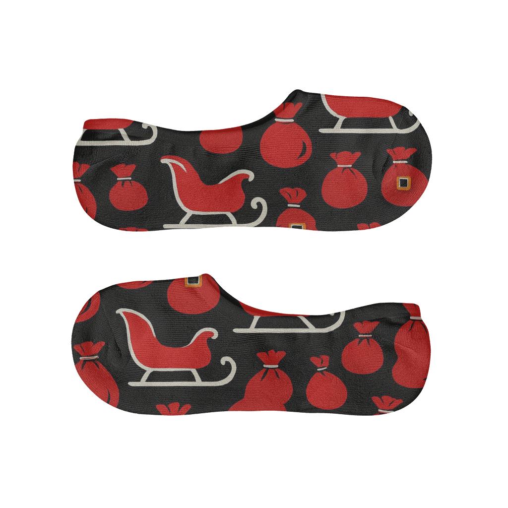 Sleigh Silhouette Santa Array personalized invisible socks