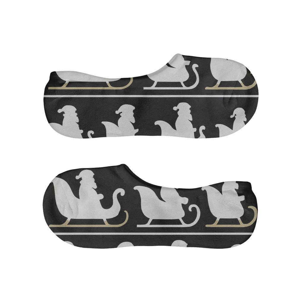Santa Sleigh Silhouette Wrap personalized invisible socks