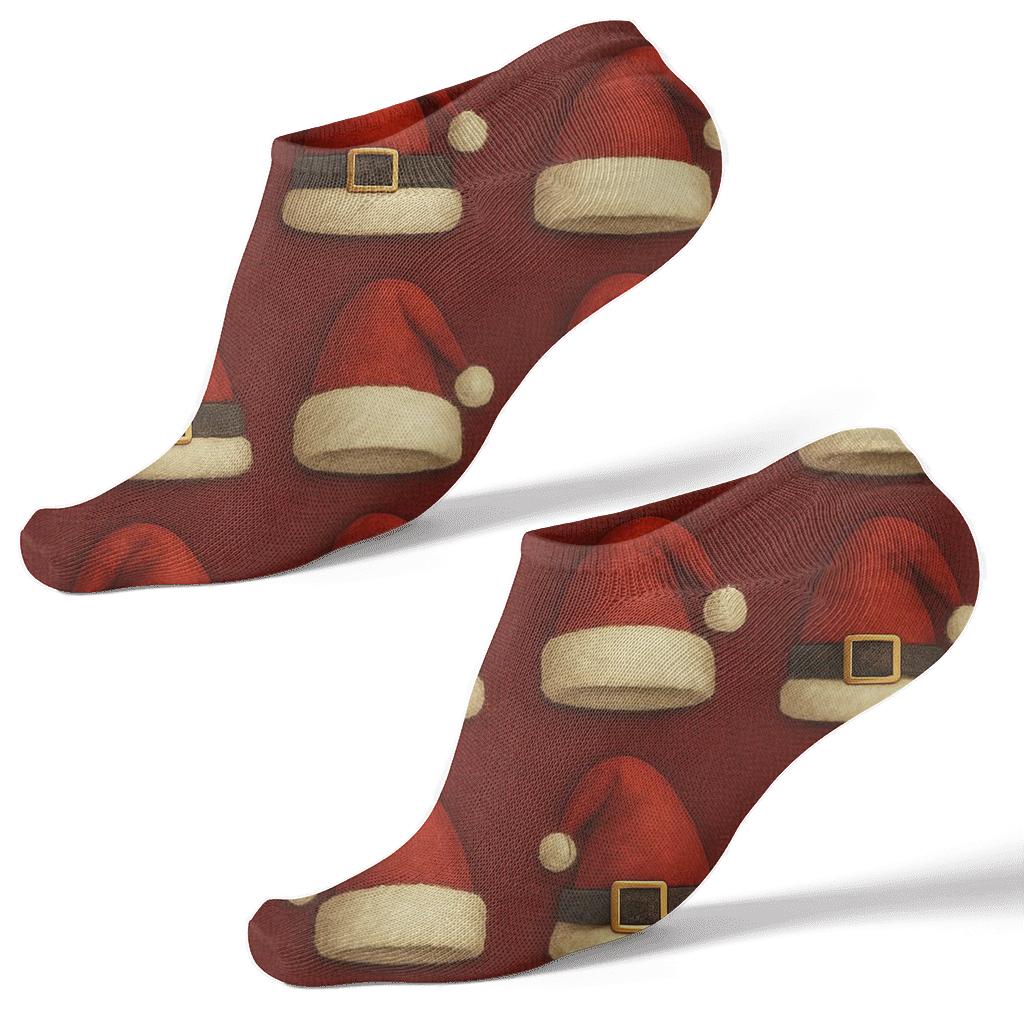 Santa Hat Grid Blanket soft everyday ankle socks