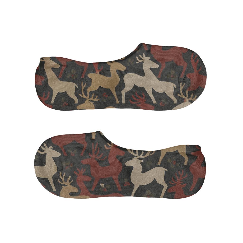 Reindeer Geometric Tessellation anti-slip no-show socks