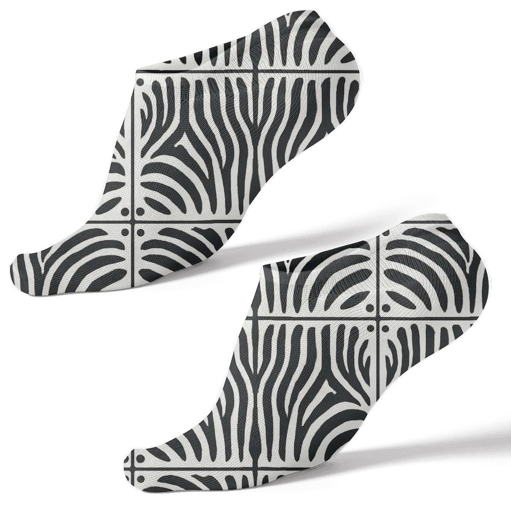 Zebra Stripe Grid personalized ankle socks