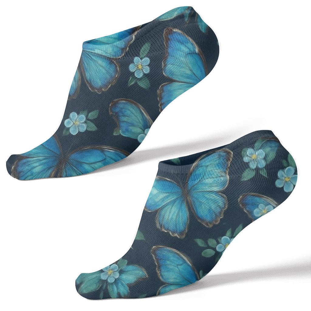 Iridescent Blue Meadow soft everyday ankle socks