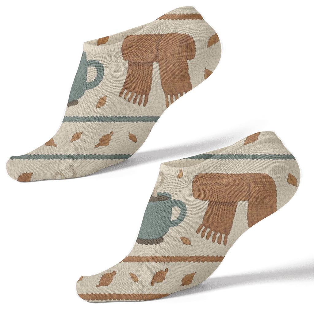 Cozy Mornings Band Of Scarves And Mugs personalized ankle socks