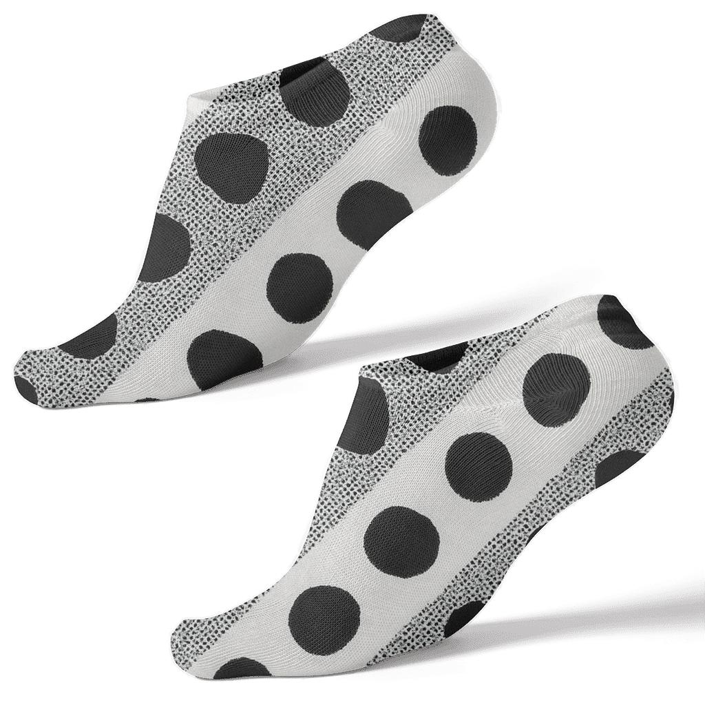 Monochrome Micro Spot Lattice On White personalized ankle socks