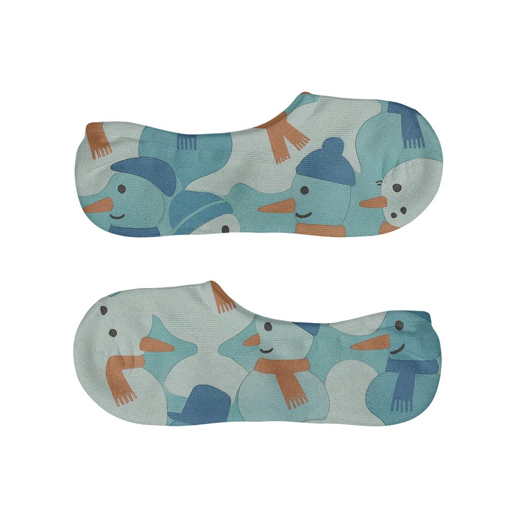 Snowman Tessellation Christmas breathable seamless no-show sockscustom no-show socks