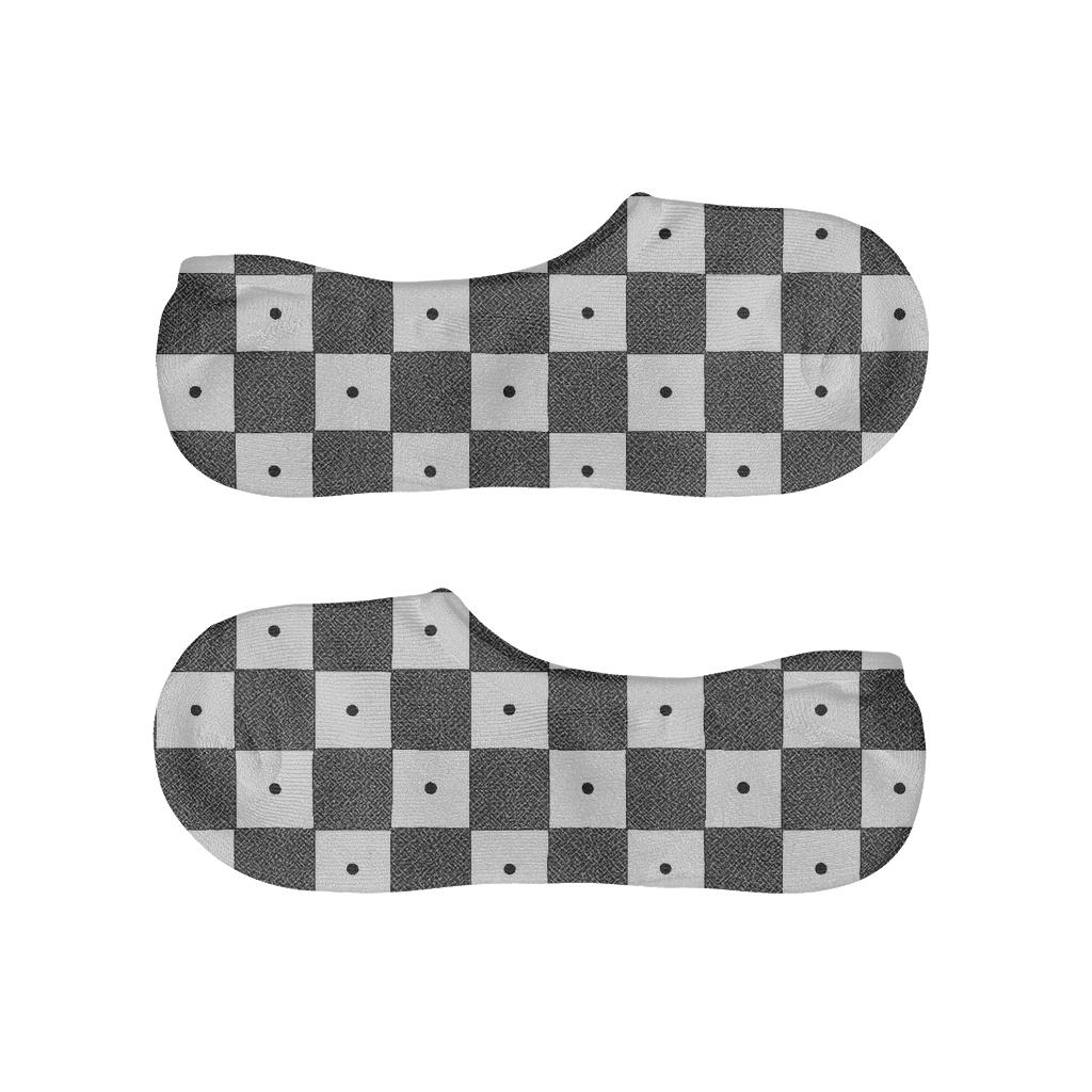 Monochrome Micro Check Grid breathable seamless no-show sockscustom no-show socks
