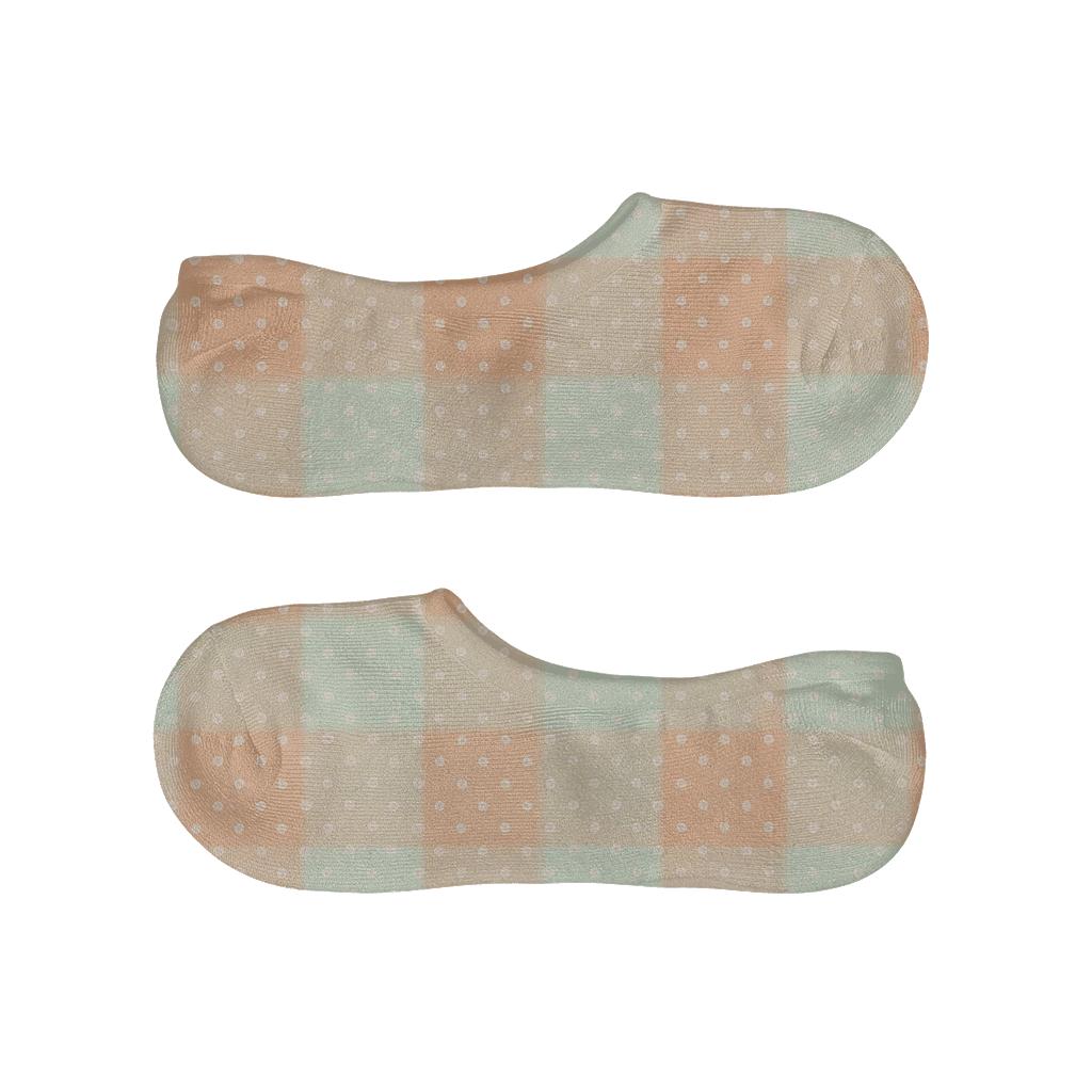 Pastel Gingham With Dot Silhouettes personalized invisible socks