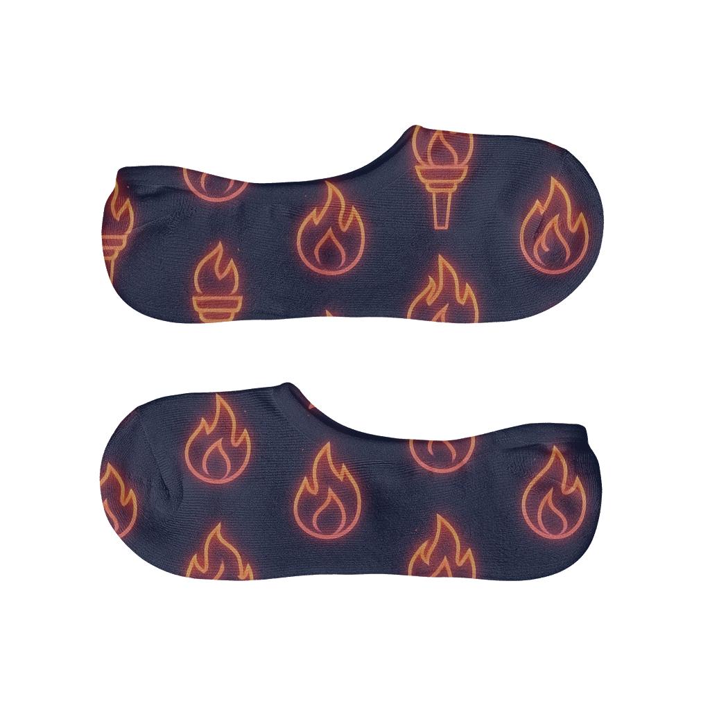 Neon Torch Chevron anti-slip no-show socks