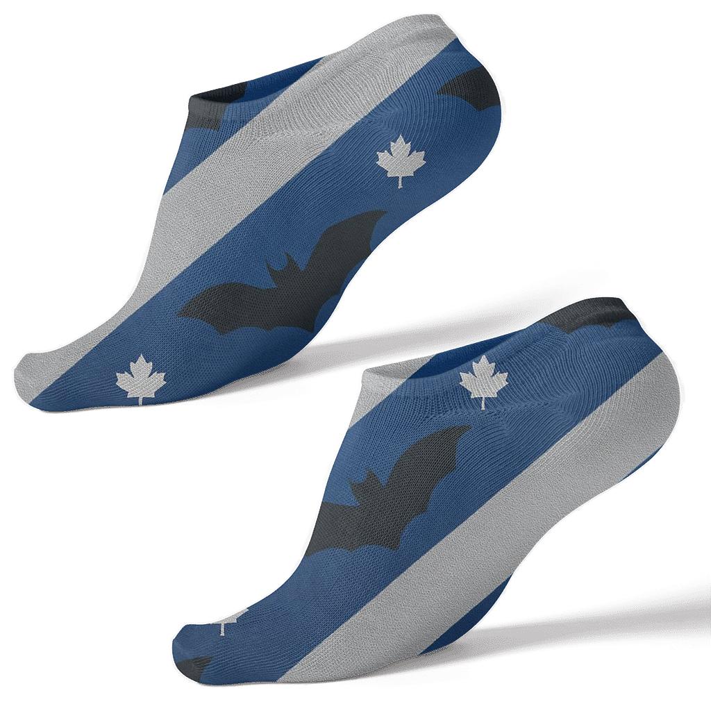 Diagonal Bat Stripe With Blue Jays personalized ankle socks