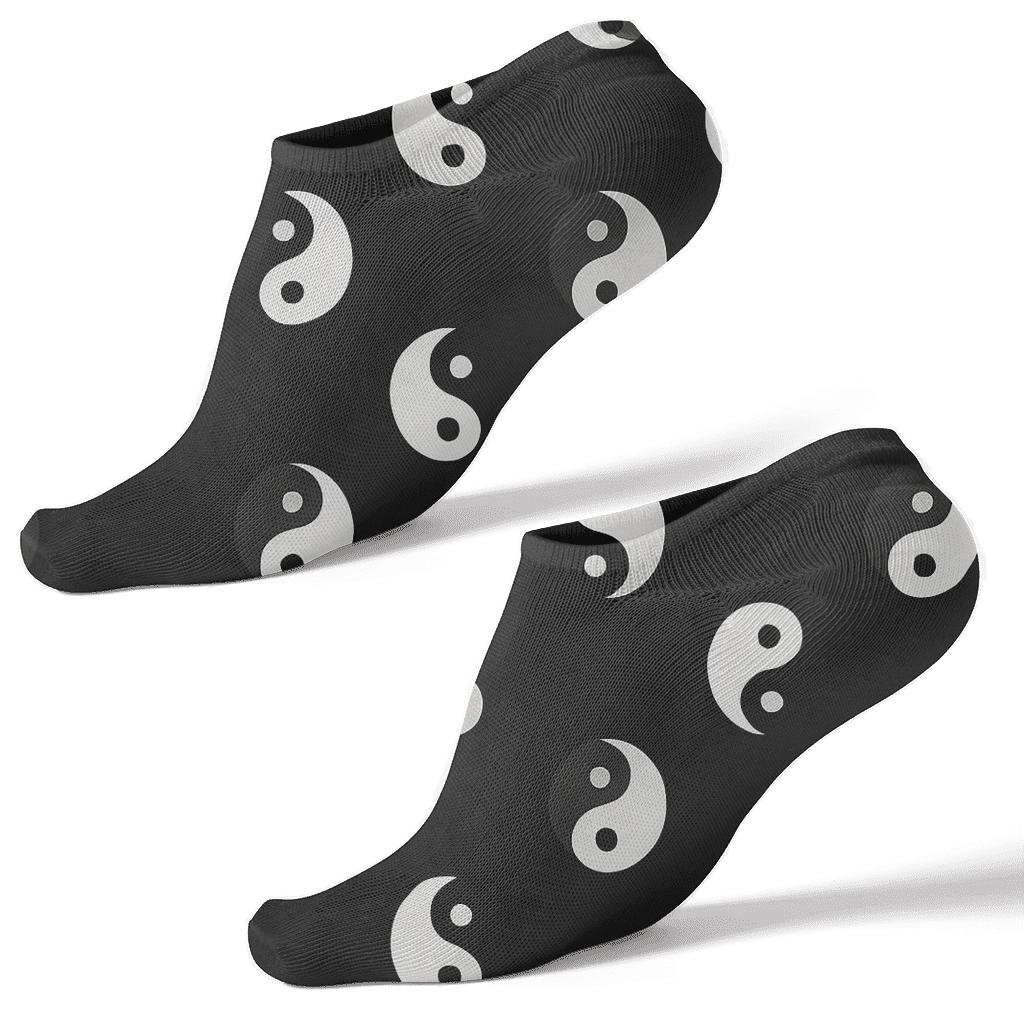 Minimal Dot Lattice On Black trendy patterned ankle socks