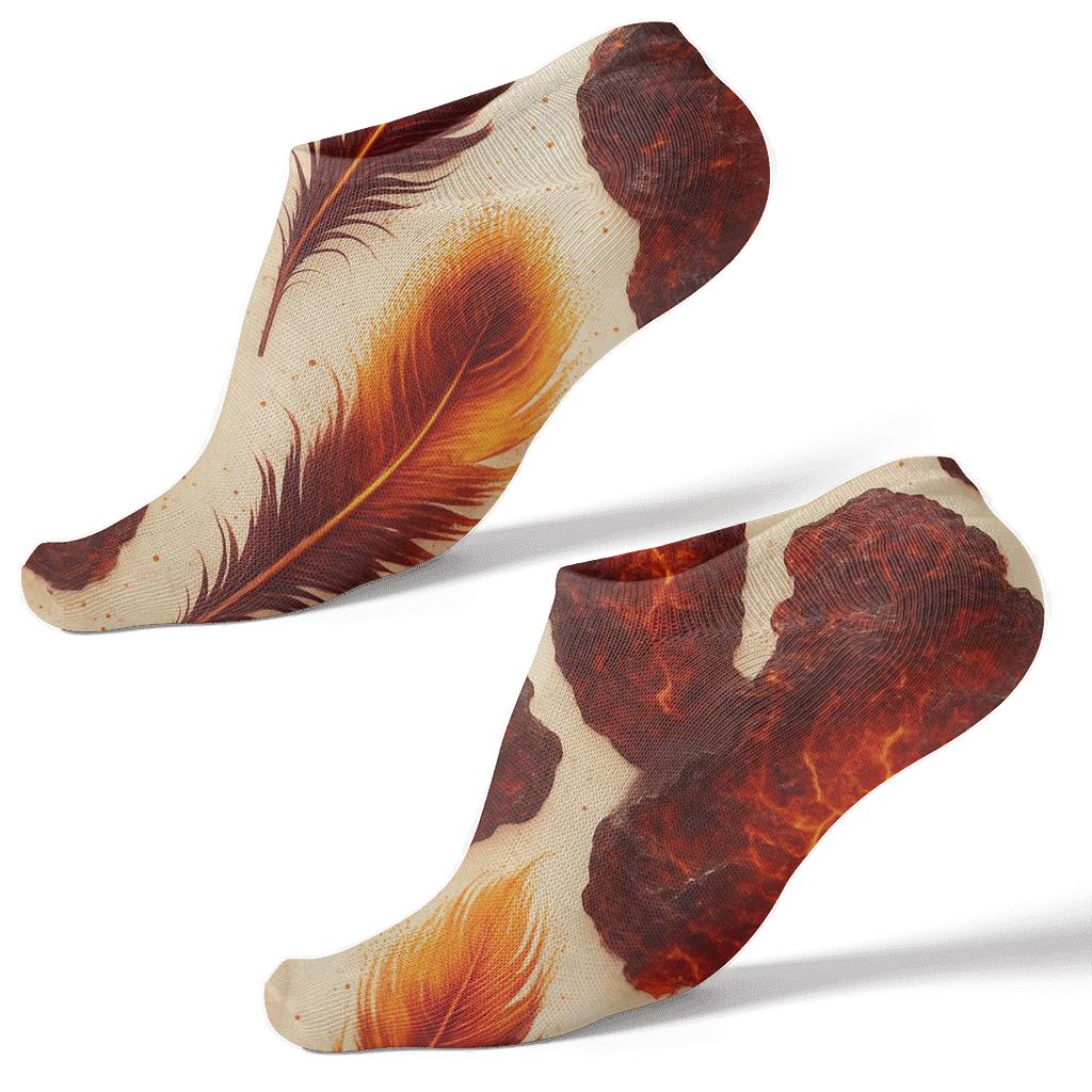 Phoenix Feather Scatter stylish athletic ankle socks