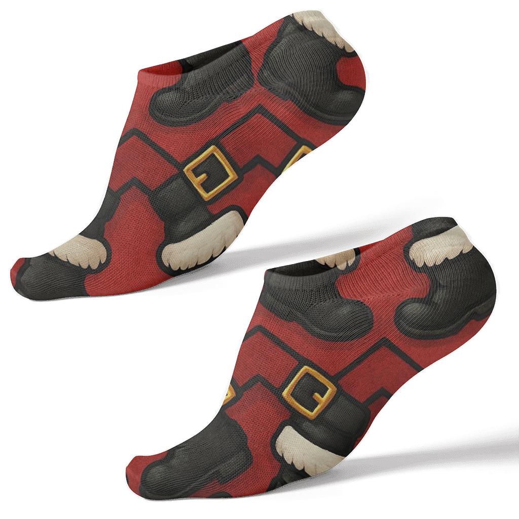 Boot Chevron Santa Pattern custom ankle socks