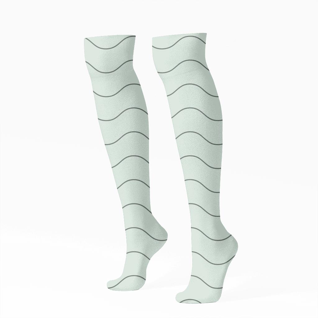 Quiet Wave Repeat custom knee-high socks