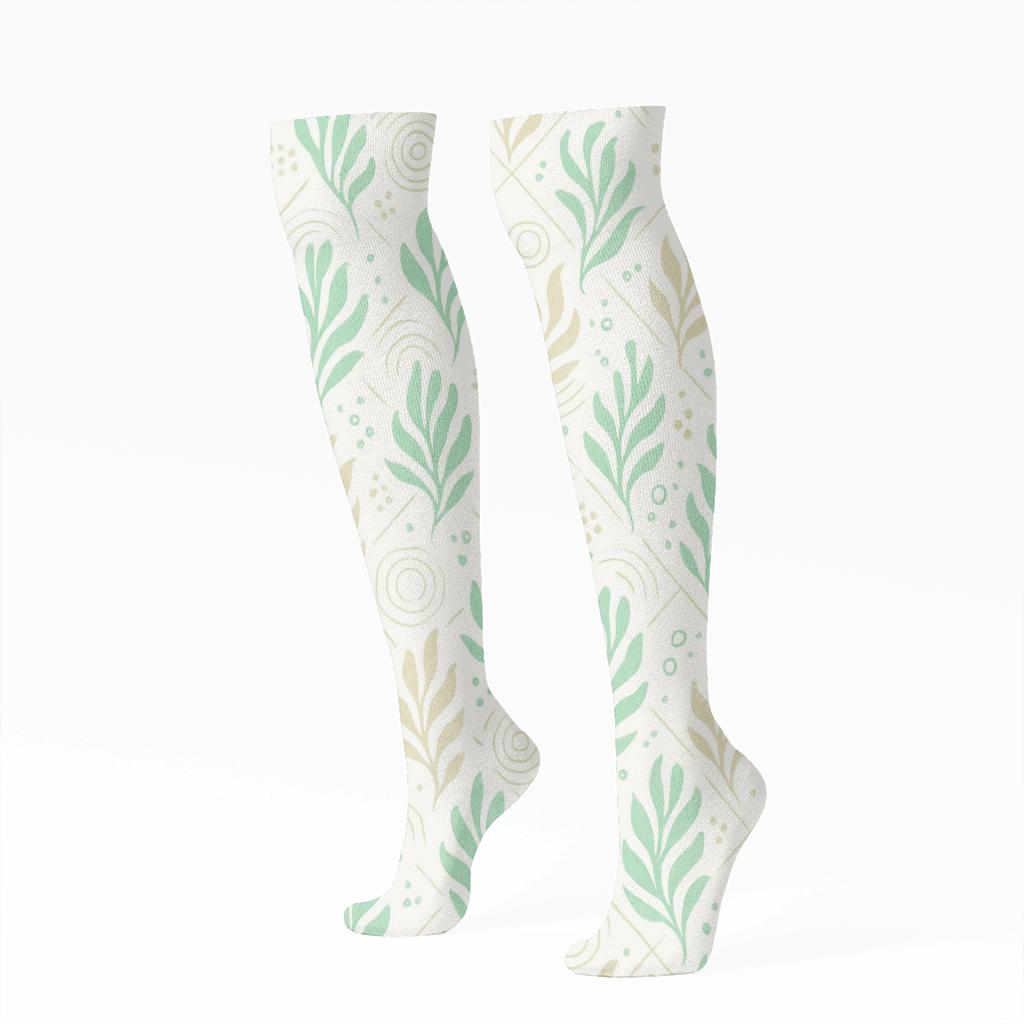 Kelp Lattice Ripples unique graphic knee-high socks