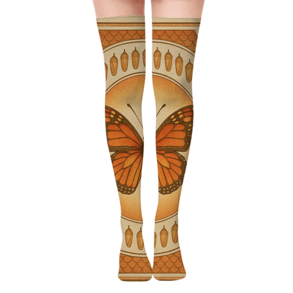 Chrysalis Concentric Border soft everyday over-the-knee socks