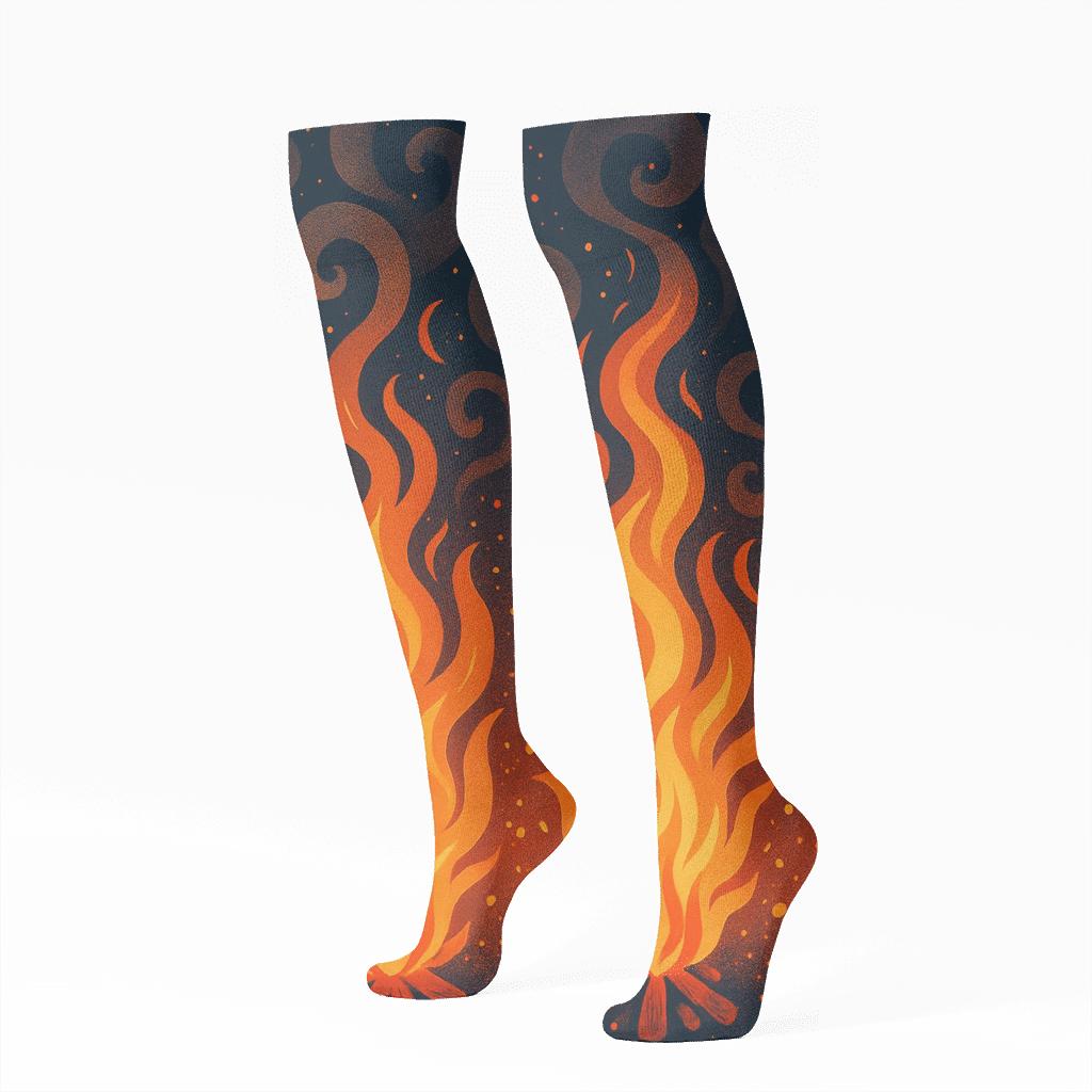 Bonfire Landscape Wrap premium sports knee-high socks