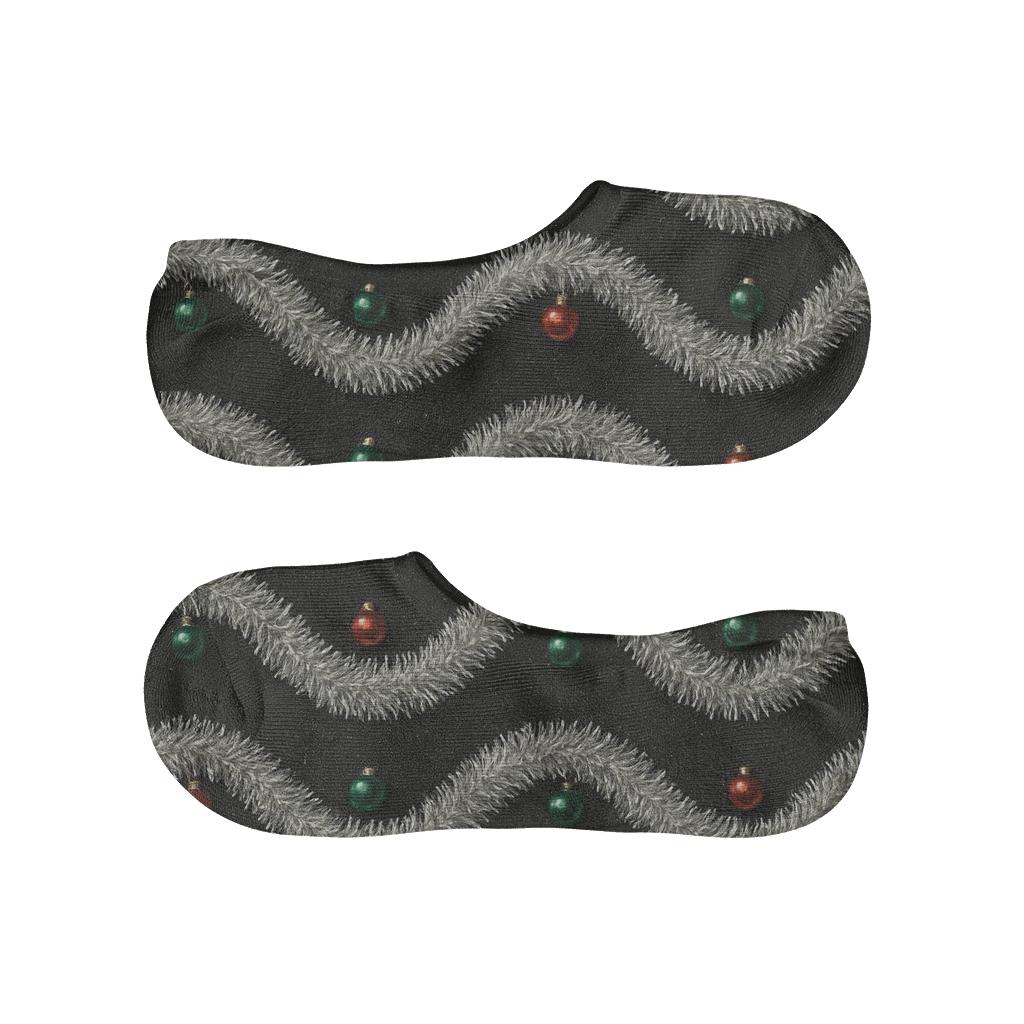 Tinsel Wave Holiday Garland custom no-show socks