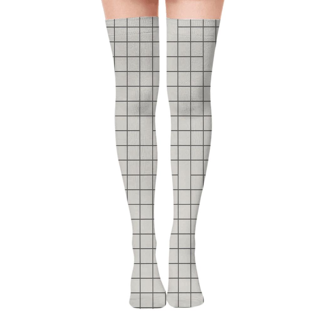 Mini Grid Drift stylish fashion over-the-knee socks