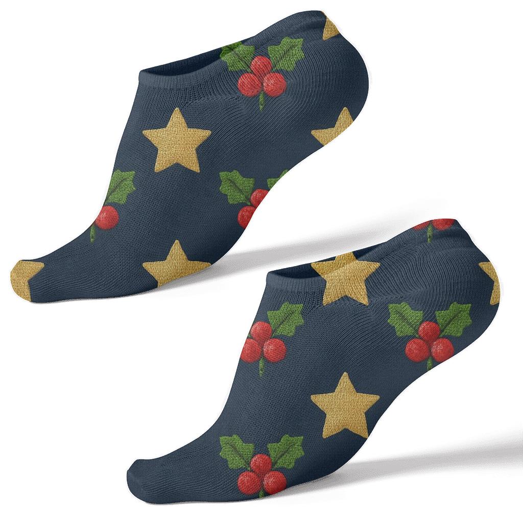 Christmas Stars Grid Sweater Pattern trendy patterned ankle socks