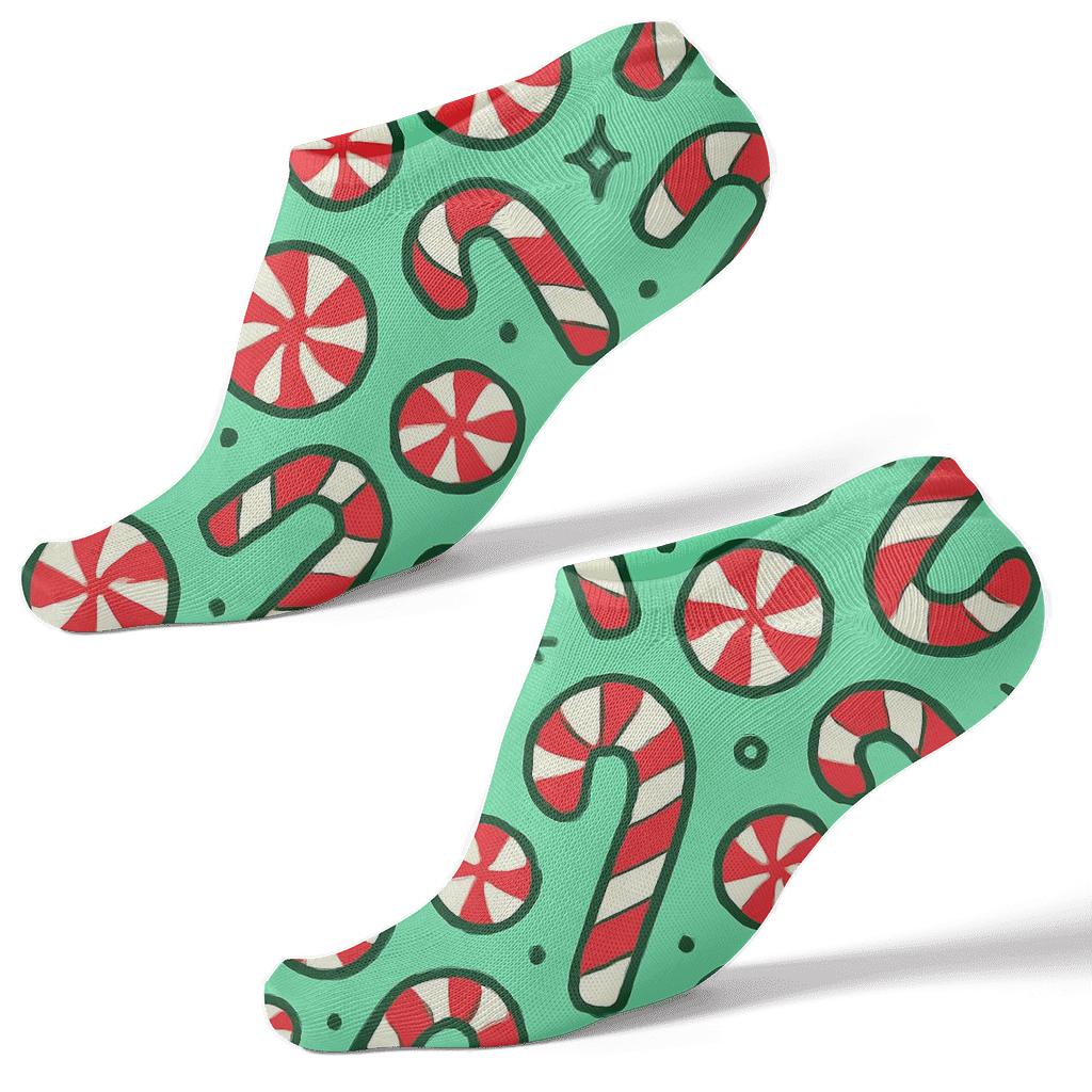 Candy Confetti Xmas Scatter stylish athletic ankle socks