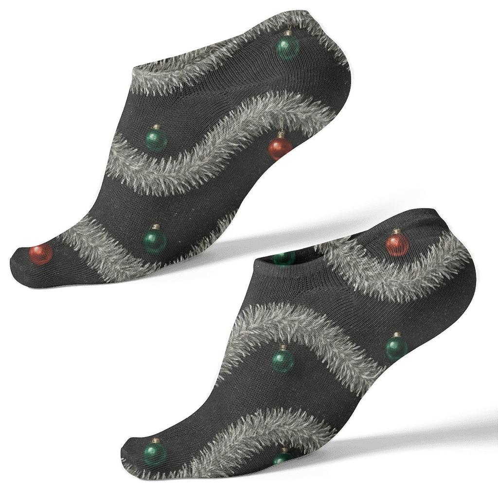 Tinsel Wave Holiday Garland personalized ankle socks