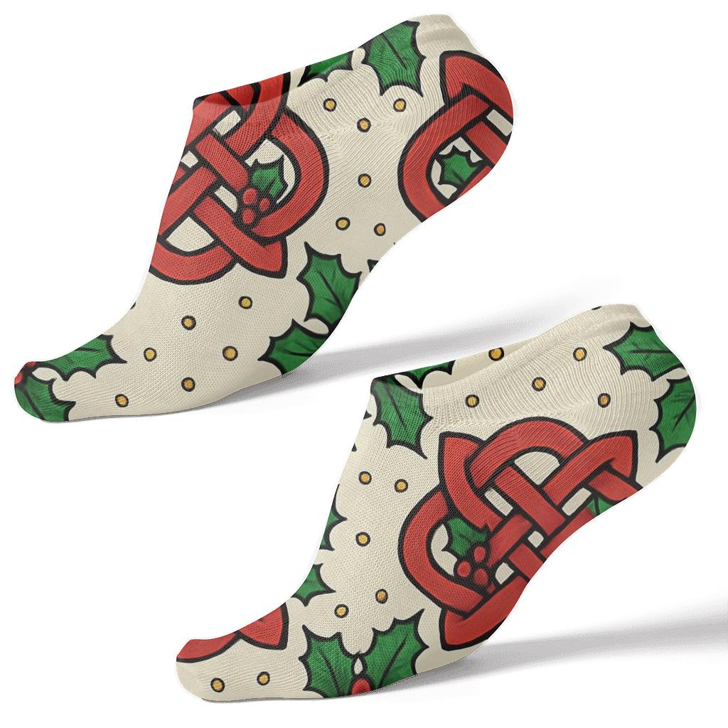 Festive Ribbon Knot Xmas stylish athletic ankle socks