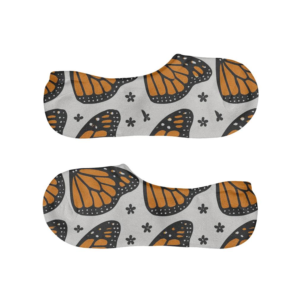 Monarch Wing Grid personalized invisible socks