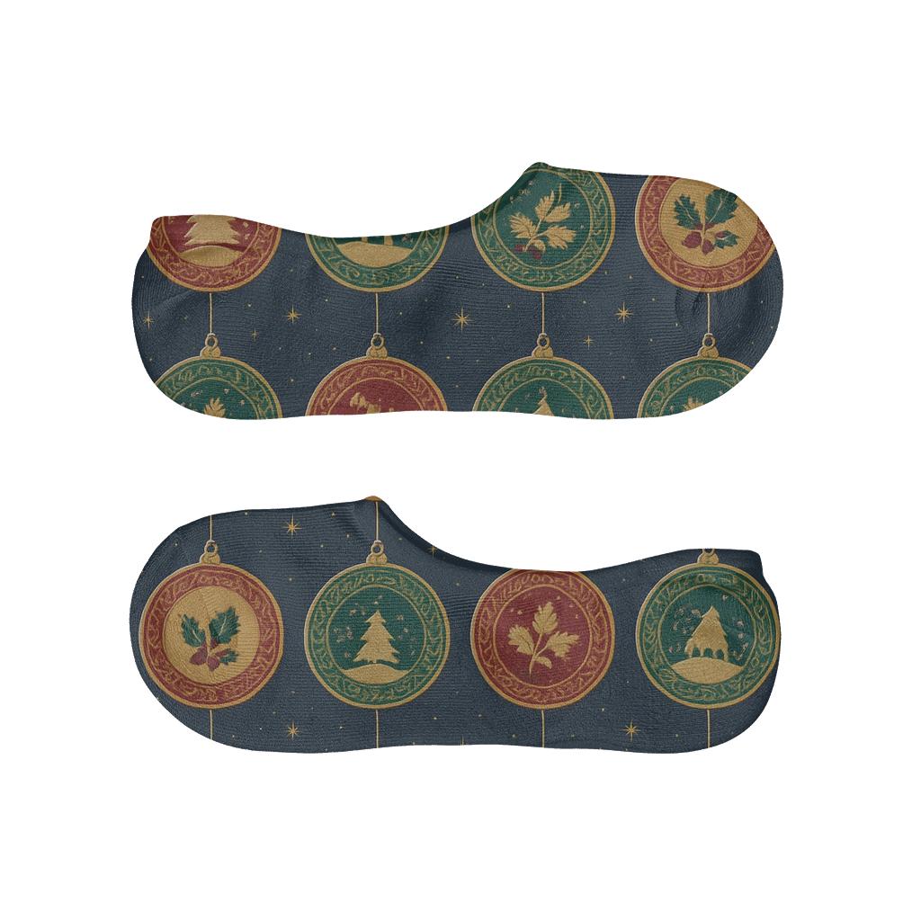 Ornament Medallion Grid On Midnight Blue unique hidden socks