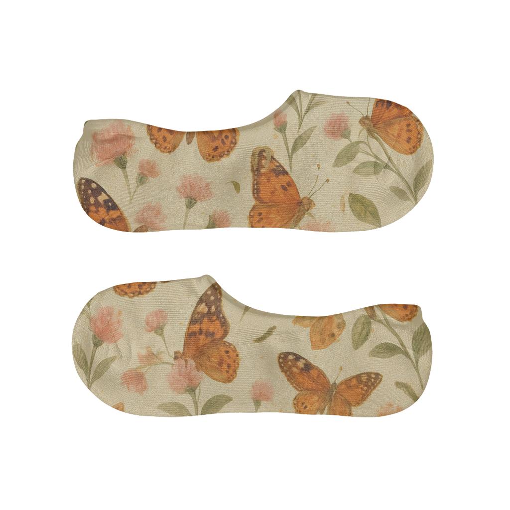 Painted Lady Meadow Scatter anti-slip no-show socks