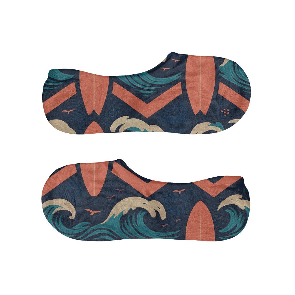 Surfboard Chevron Parade trendy no-show sock styles