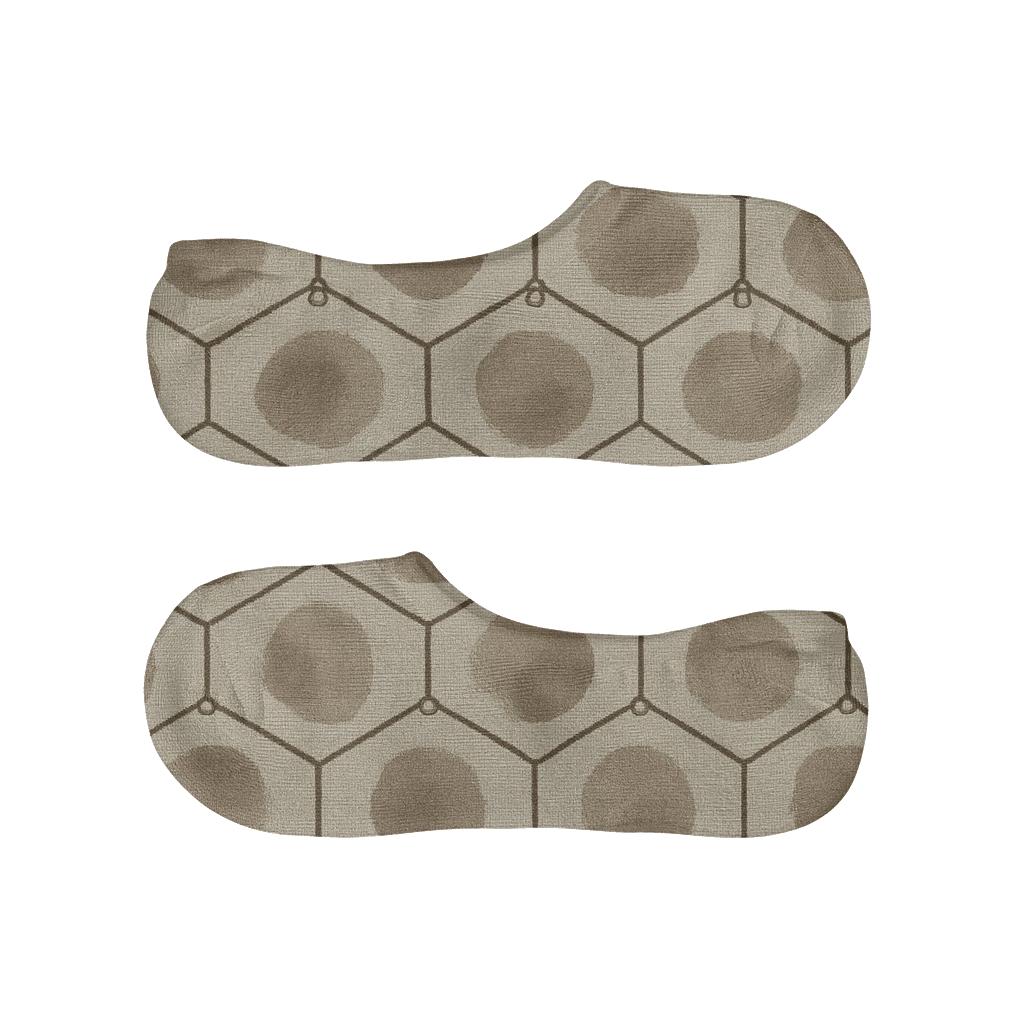 Minimalist Spot Tessellation With Cowbell Lattice anti-slip no-show socks