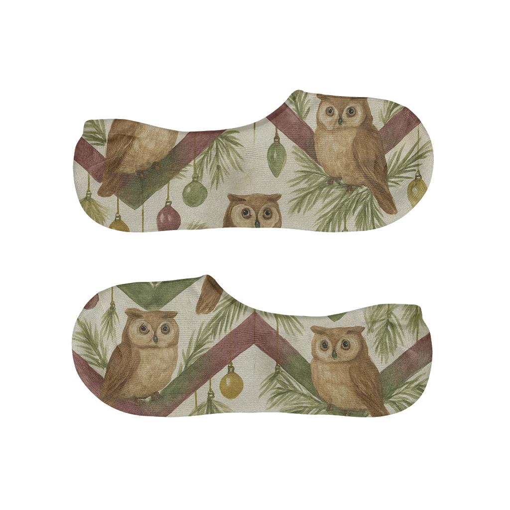Ornament Owl Chevron personalized no-show socks