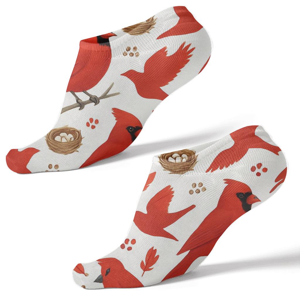 Cardinal Flight Array On White Field soft everyday ankle socks
