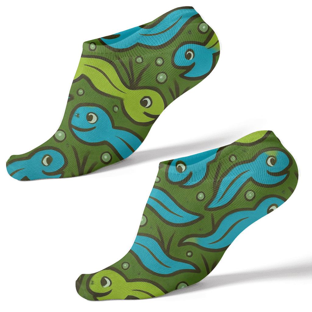 Tadpole Chevron Flow unique graphic ankle socks
