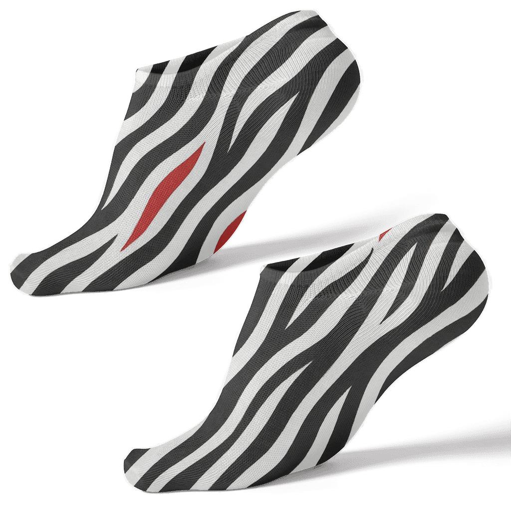 Diagonal Stripe Wave On White Background personalized ankle socks